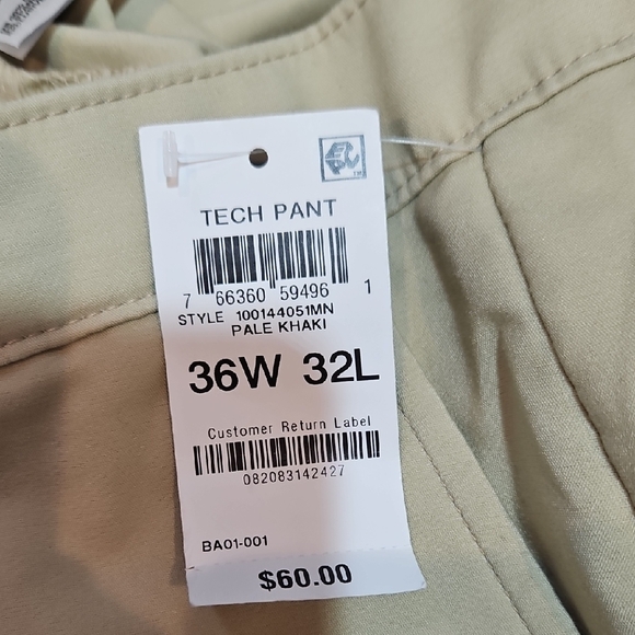 Alfani Men's Khaki Chinos Water Repellent Stretch 36x32 Workwear Made In Egypt - Picture 5 of 8